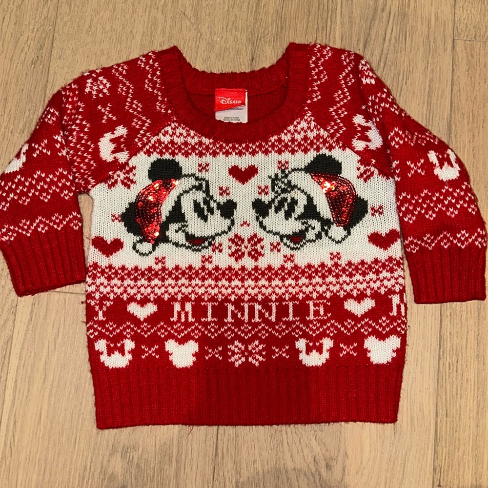Beautiful Red Minnie Sweater with Sequins
